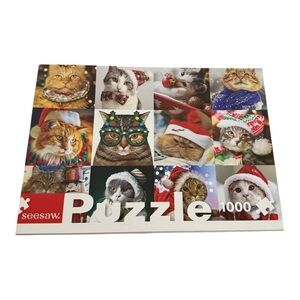 Seesaw Christmas Cats 1000-Piece Jigsaw Puzzle